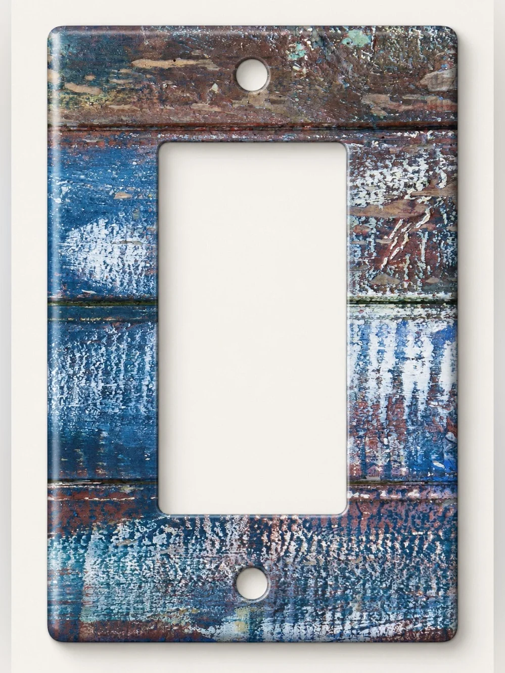 Handmade Distressed Blue Rustic Wood Rocker Light Switch Cover Plate